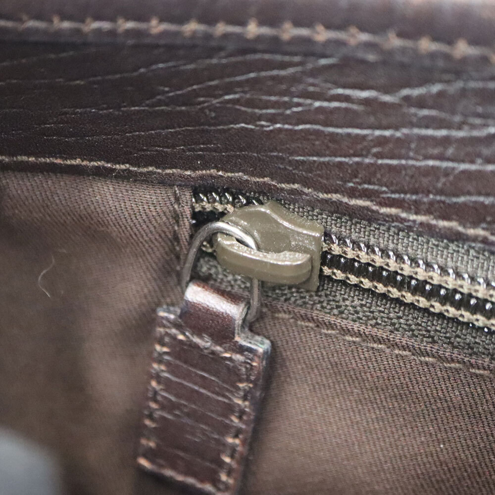 Gucci Tote Bag Leather Beige Cream Brown